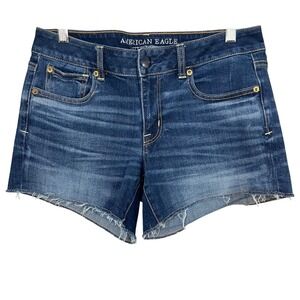 American Eagle Medium Wash Shortie Shorts Women's‎ Size 10